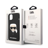 Husa pentru iPhone 14 Plus, Karl Lagerfeld Silicone (KLHCP14MSLKHBK), negru