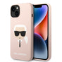 Husa pentru iPhone 14 Plus, Karl Lagerfeld Silicone (KLHCP14MSLKHLP), roz