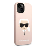 Husa pentru iPhone 14 Plus, Karl Lagerfeld Silicone (KLHCP14MSLKHLP), roz
