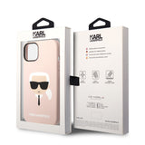 Husa pentru iPhone 14 Plus, Karl Lagerfeld Silicone (KLHCP14MSLKHLP), roz