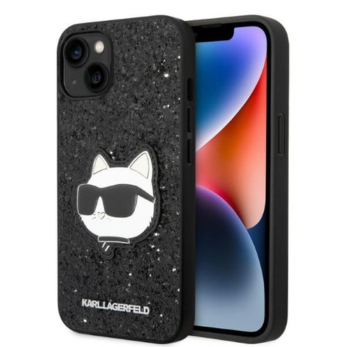 Husa pentru iPhone 14 Plus, Karl Lagerfeld Hardcase Glitter (KLHCP14MG2CPK), negru