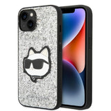 Husa pentru iPhone 14 Plus, Karl Lagerfeld Hardcase Glitter (KLHCP14MG2CPS), argintiu