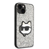 Husa pentru iPhone 14 Plus, Karl Lagerfeld Hardcase Glitter (KLHCP14MG2CPS), argintiu