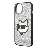 Husa pentru iPhone 14 Plus, Karl Lagerfeld Hardcase Glitter (KLHCP14MG2CPS), argintiu