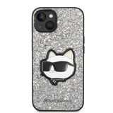 Husa pentru iPhone 14 Plus, Karl Lagerfeld Hardcase Glitter (KLHCP14MG2CPS), argintiu