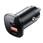 Incarcator auto Acefast (B1), Type-C, USB, Dual port, 38W, PD Incarcare rapida, cu LED Light, negru