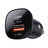 Incarcator auto Acefast (B1), Type-C, USB, Dual port, 38W, PD Incarcare rapida, cu LED Light, negru