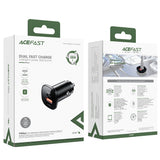 Incarcator auto Acefast (B1), Type-C, USB, Dual port, 38W, PD Incarcare rapida, cu LED Light, negru
