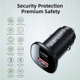 Incarcator auto Acefast (B1), Type-C, USB, Dual port, 38W, PD Incarcare rapida, cu LED Light, negru