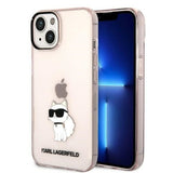 Husa pentru iPhone 14 Plus, Karl Lagerfeld Hardcase (KLHCP14MHNCHTCP), roz