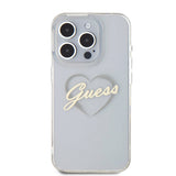 Husa pentru iPhone 16 Pro Max, Guess Hardcase IML Heart (GUHCP16XHCHGSPT), transparenta
