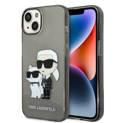 Husa pentru iPhone 14 Plus, Karl Lagerfeld Hardcase Glitter (KLHCP14MHNKCTGK), negru