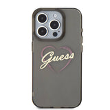 Husa pentru iPhone 16 Pro Max, Guess Hardcase IML Heart (GUHCP16XHCHGSPK), negru