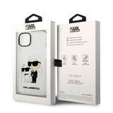 Husa pentru iPhone 14 Plus, Karl Lagerfeld Hardcase Glitter (KLHCP14MHNKCTGT), transparenta