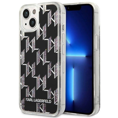 Husa pentru iPhone 14 Plus, Karl Lagerfeld Hardcase Liquid Glitter (KLHCP14MLMNMK), negru