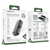 Baterie Externa Acefast (M9-5000), 2x Type-C, PD20W, 5000mAh, Indicator LED, Stecher Pliabil, cu Type-C Cablu, 0.3m