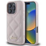 Husa pentru iPhone 16 Pro, Guess Quilted Metal Logo (GUHCP16LPSQSQSP), roz