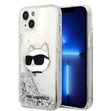 Husa pentru iPhone 14 Plus, Karl Lagerfeld Hardcase Glitter (KLHCP14MLNCHCS), argintiu