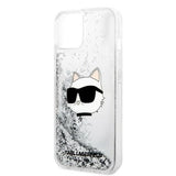 Husa pentru iPhone 14 Plus, Karl Lagerfeld Hardcase Glitter (KLHCP14MLNCHCS), argintiu