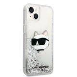 Husa pentru iPhone 14 Plus, Karl Lagerfeld Hardcase Glitter (KLHCP14MLNCHCS), argintiu