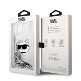 Husa pentru iPhone 14 Plus, Karl Lagerfeld Hardcase Glitter (KLHCP14MLNCHCS), argintiu