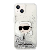 Husa pentru iPhone 14 Plus, Karl Lagerfeld Hardcase Glitter (KLHCP14MLNKHCH), argintiu