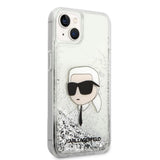 Husa pentru iPhone 14 Plus, Karl Lagerfeld Hardcase Glitter (KLHCP14MLNKHCH), argintiu