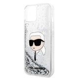 Husa pentru iPhone 14 Plus, Karl Lagerfeld Hardcase Glitter (KLHCP14MLNKHCH), argintiu