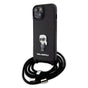 Husa pentru iPhone 15, Karl Lagerfeld Saffiano Crossbody (KLHCP15SSASKNPSK), negru