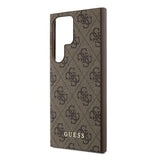 Husa pentru Samsung Galaxy S24 Ultra, Guess Hardcase 4G Metal Gold Logo (GUHCS24LG4GFBR), maro