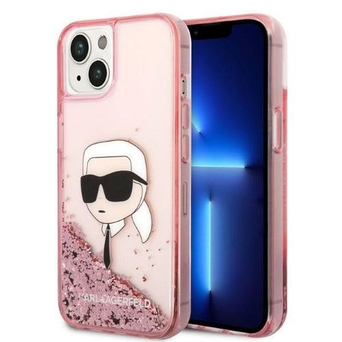 Husa pentru iPhone 14 Plus, Karl Lagerfeld Hardcase Glitter (KLHCP14MLNKHCP), roz