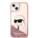Husa pentru iPhone 14 Plus, Karl Lagerfeld Hardcase Glitter (KLHCP14MLNKHCP), roz