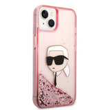 Husa pentru iPhone 14 Plus, Karl Lagerfeld Hardcase Glitter (KLHCP14MLNKHCP), roz