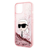 Husa pentru iPhone 14 Plus, Karl Lagerfeld Hardcase Glitter (KLHCP14MLNKHCP), roz