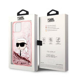 Husa pentru iPhone 14 Plus, Karl Lagerfeld Hardcase Glitter (KLHCP14MLNKHCP), roz