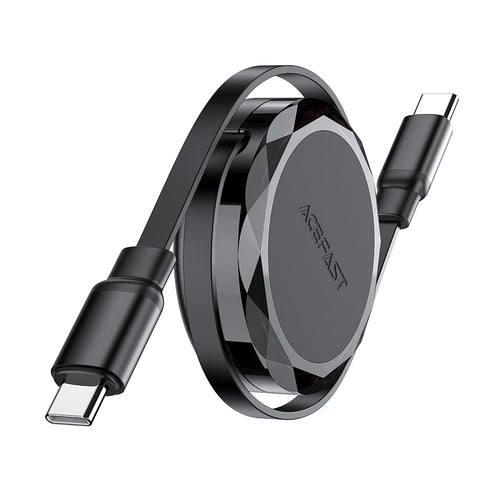 Cablu Acefast de date (C13-03), Type-C to Type-C, 60W, Dual Retraction Charging Cablu de date, Incarcare rapida, 0.8m, negru