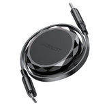 Cablu Acefast de date (C13-03), Type-C to Type-C, 60W, Dual Retraction Charging Cablu de date, Incarcare rapida, 0.8m, negru