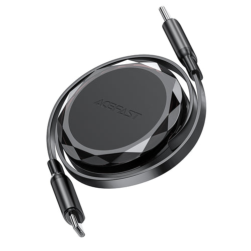 Cablu Acefast de date (C13-03), Type-C to Type-C, 60W, Dual Retraction Charging Cablu de date, Incarcare rapida, 0.8m, negru