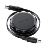 Cablu Acefast de date (C13-03), Type-C to Type-C, 60W, Dual Retraction Charging Cablu de date, Incarcare rapida, 0.8m, negru