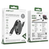 Cablu Acefast de date (C13-03), Type-C to Type-C, 60W, Dual Retraction Charging Cablu de date, Incarcare rapida, 0.8m, negru