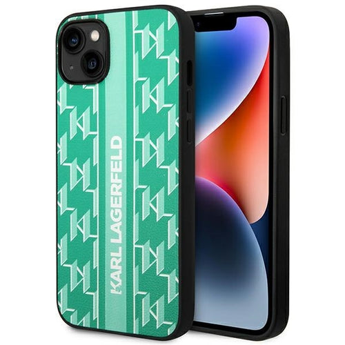 Husa pentru iPhone 14 Plus, Karl Lagerfeld Hardcase Monogram (KLHCP14MPGKLSKN), verde