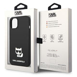Husa pentru iPhone 14 Plus, Karl Lagerfeld Silicone (KLHCP14MSLCTBK), negru