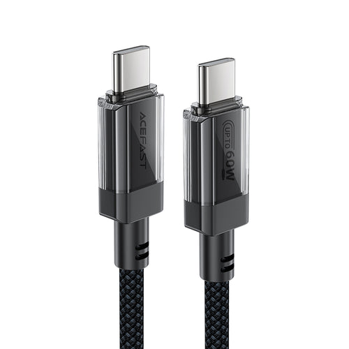 Cablu Acefast de date (C12-03), Type-C to Type-C, 60W, High-Speed Charging, 1.2m, negru