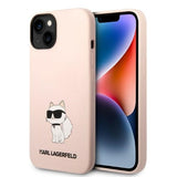 Husa pentru iPhone 14 Plus, Karl Lagerfeld Silicone (KLHCP14MSNCHBCP), roz
