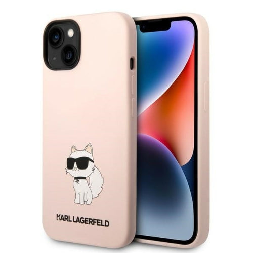 Husa pentru iPhone 14 Plus, Karl Lagerfeld Silicone (KLHCP14MSNCHBCP), roz