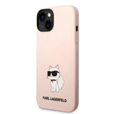 Husa pentru iPhone 14 Plus, Karl Lagerfeld Silicone (KLHCP14MSNCHBCP), roz