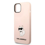 Husa pentru iPhone 14 Plus, Karl Lagerfeld Silicone (KLHCP14MSNCHBCP), roz