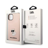 Husa pentru iPhone 14 Plus, Karl Lagerfeld Silicone (KLHCP14MSNCHBCP), roz