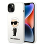 Husa pentru iPhone 14 Plus, Karl Lagerfeld Silicone (KLHCP14MSNIKBCH), alb