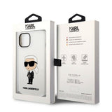 Husa pentru iPhone 14 Plus, Karl Lagerfeld Silicone (KLHCP14MSNIKBCH), alb